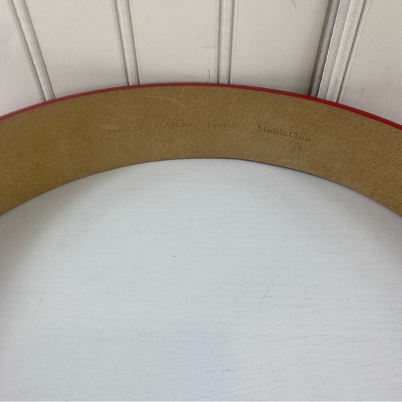 Apt. 9 Women’s Red Patent‎ Leather High Waist Rectangle Buckle Fashion Belt - Picture 3 of 10